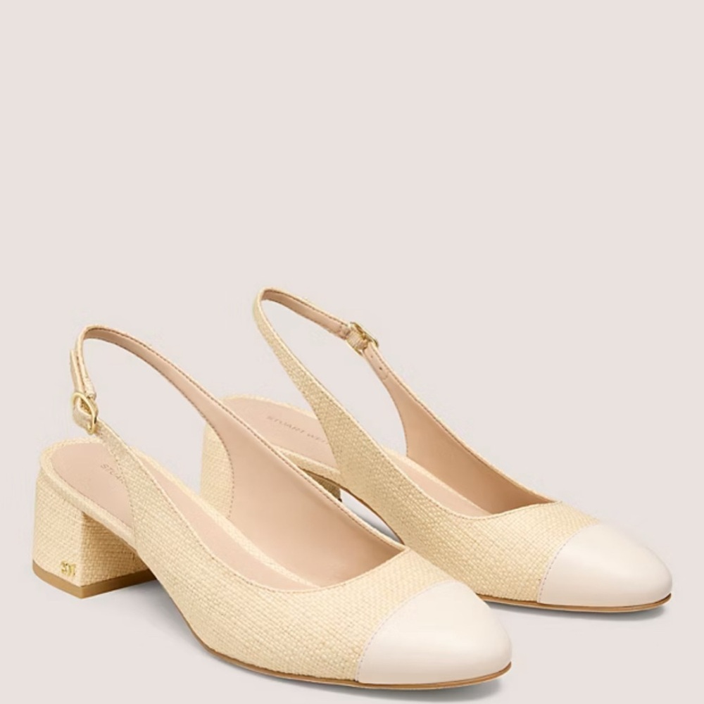 Stuart Weitzman Beige Slingback Heels